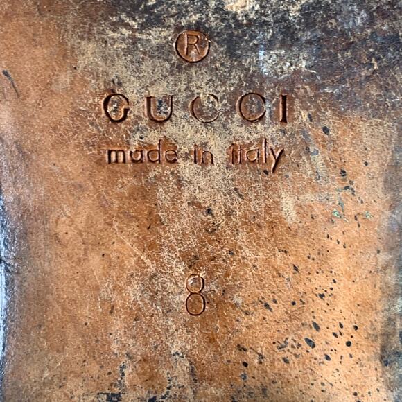 GUCCI Size 8.5 Black GG Monogram Leather Strap Slip On Loafers - Picture 8 of 8